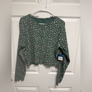 Arizona Jean Company Green Ribbed Top‎ Size XXL